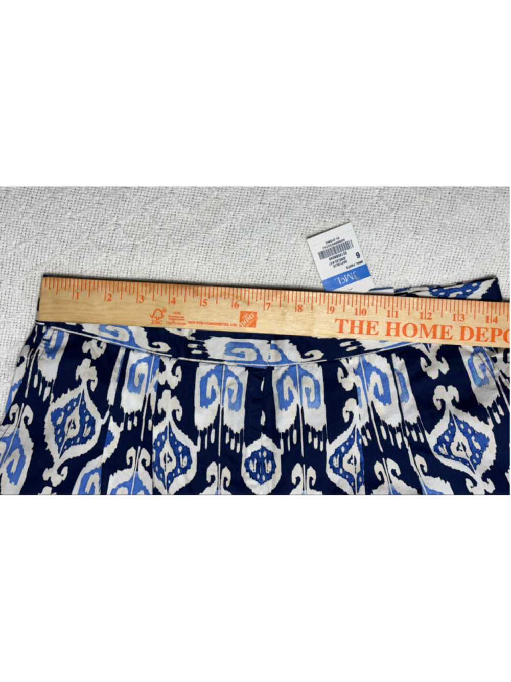 NWT J. McLaughlin Amal Wide Leg Pants Blue Ikat Geometric Tribal Print Size 6 - Picture 5 of 10